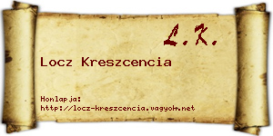 Locz Kreszcencia névjegykártya